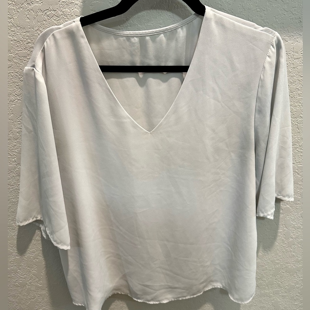 White Casual Work Top